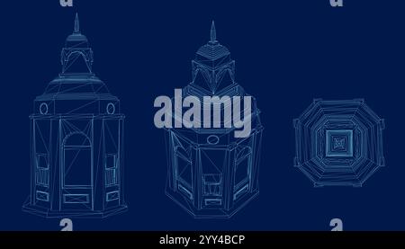 building logo design, tower, vector illustration Stock Vector