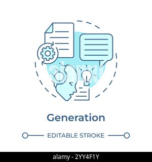 Generation soft blue concept icon Stock Vector