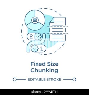 Fixed size chunking soft blue concept icon Stock Vector