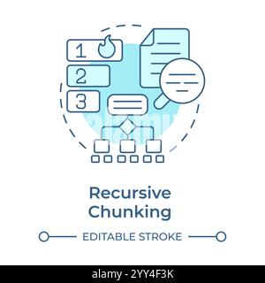 Recursive chunking soft blue concept icon Stock Vector