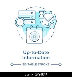 Up to date information soft blue concept icon Stock Vector