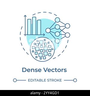 Dense vectors soft blue concept icon Stock Vector