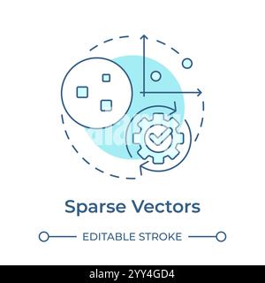Sparse retrieval soft blue concept icon Stock Vector