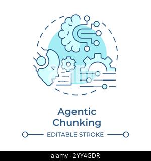 Agentic chunking soft blue concept icon Stock Vector