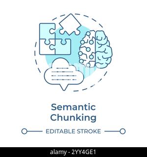 Semantic chunking soft blue concept icon Stock Vector