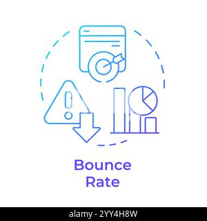 Bounce rate blue gradient concept icon Stock Vector