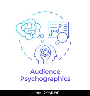 Audience psychographics blue gradient concept icon Stock Vector