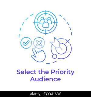 Select priority audience blue gradient concept icon Stock Vector