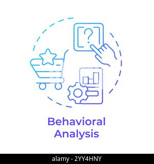 Behavioral analysis blue gradient concept icon Stock Vector