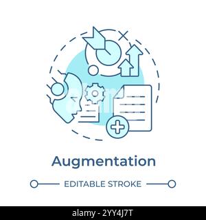 Augmentation soft blue concept icon Stock Vector