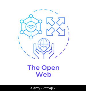 Open web blue gradient concept icon Stock Vector