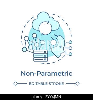Non parametric memory soft blue concept icon Stock Vector