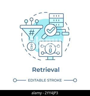 Retrieval soft blue concept icon Stock Vector