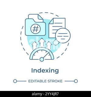 Indexing soft blue concept icon Stock Vector