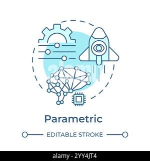 Parametric memory soft blue concept icon Stock Vector