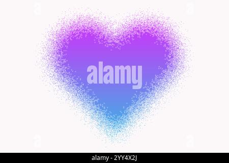 A large heart on a white background with vibrant purple color at the top to a lighter blue at the bottom, creating a gradient effect. Stock Photo