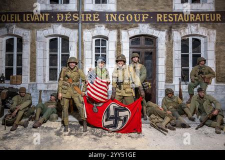 Diorama, D-Day Experience Museum, Carentan, Normandy, France Stock Photo