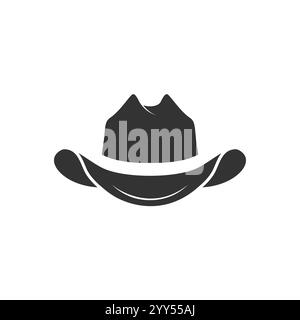 cowboy hat icon flat vector illustration Stock Vector