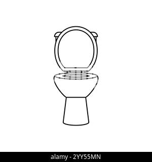 Toilet icon, isolated logo on white background, toilet bowl Stock Vector