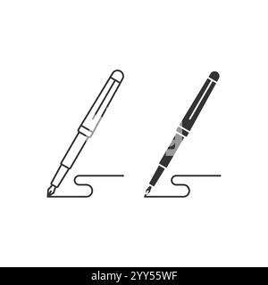 Drawing pen icon. Writing ink mark symbol. Writing pencil vector illustration. Stock Vector