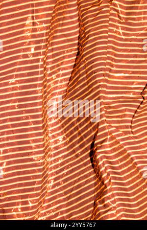 Sweet Wrapper Fine Stripes Lines on Plastic Paper Crumpled Warped Vertical or Horizontal Lined Background Stock Photo