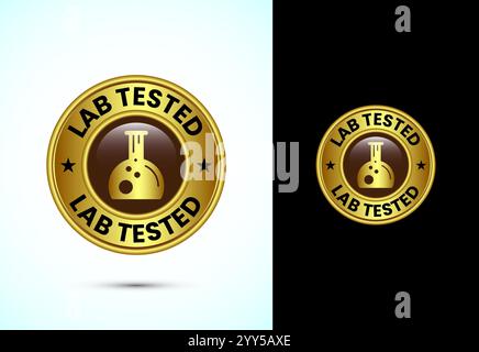 Lab tested icon. Laboratory testing product quality certificate symbol,  Clinically certified Stock Vector