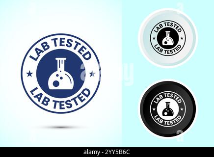 Lab tested icon. Laboratory testing product quality certificate symbol,  Clinically certified Stock Vector