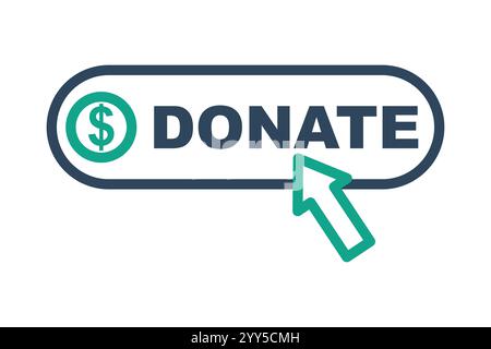 Donate button icon. line icon style. icon related to charity. donation elements vector illustration Stock Vector