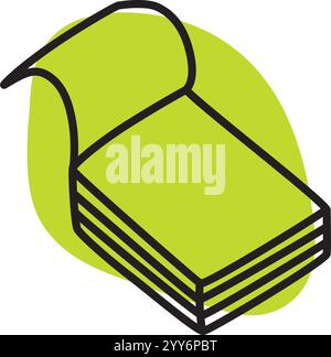 Doodle book or notebook icon, handdrawnin modern style. Vector illustration isolated on white background Stock Vector