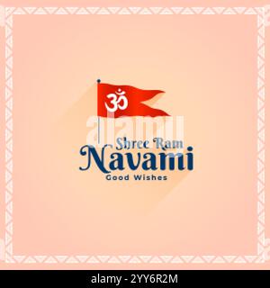 shree ram navami navratri festival greeting Stock Vector