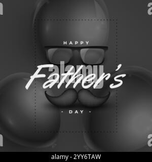 realistic happy fathers day black background Stock Vector Image & Art ...