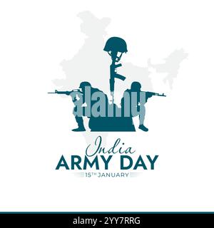 Indian army day. Amar jawan jyoti. Kargil vijay diwas. Martyrs day of indian army. Vector illustration of Indian army day. Silhouette of soldier salut Stock Vector