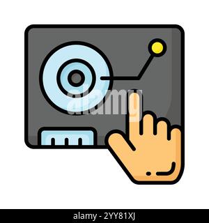 Vinyl record vector design, icon of music disc in modern style Stock Vector