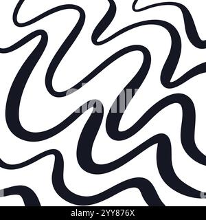 Abstract background with a hand drawn wavy line design Stock Vector