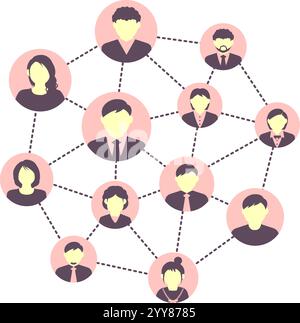 Vector illustration of people relationships and connections Stock Vector