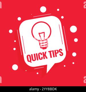 Quick tips advice with lightbulb on white background Stock Vector Image ...
