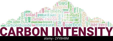 Carbon Intensity word cloud conceptual design isolated on white background. Stock Vector