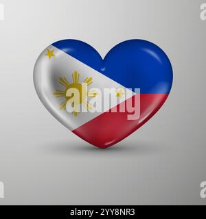 3d heart background with flag of Philippines. An element of impact for the use you want to make of it. Stock Vector