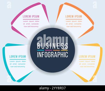 4 Options Infographic design 4 Steps, objects, elements or options business information template Stock Vector
