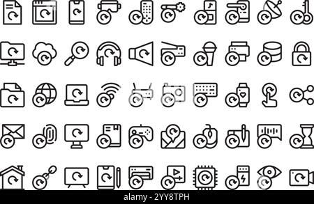 Refresh icons High-Quality Vector Icons Collection with Editable Stroke. Ideal for Professional and Creative Projects. Stock Vector