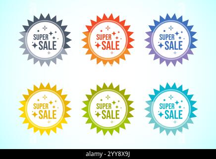 Super sale banner, sticker for business, marketing and advertising Stock Vector