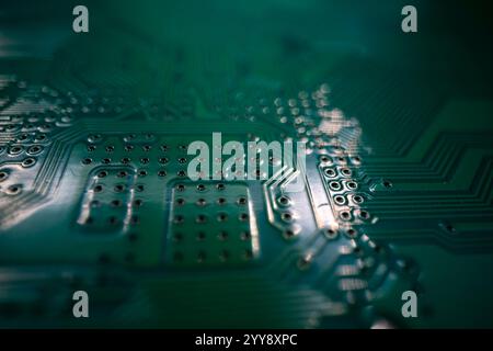 Electronic circuit board background. Abstract digital technology background. Electronic computer hardware technology. Motherboard digital chip. Tech Stock Photo