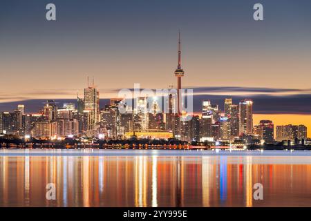 Toronto, Ontario, Canada cityscape on Lake Ontario at dawn. Stock Photo