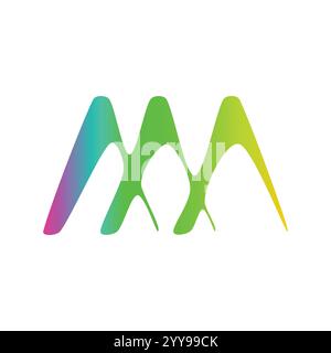 abstract double letter m icon vector logo template illustration design Stock Vector