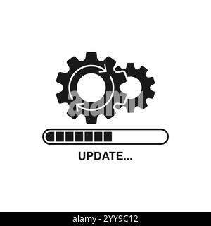 Loading process. Update system icon. Concept of upgrade application progress icon for graphic and web design. Upgrade Update system icon. Stock Vector