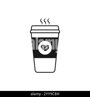 Hot coffee cup vector icon illustration isolated on white background Stock Vector
