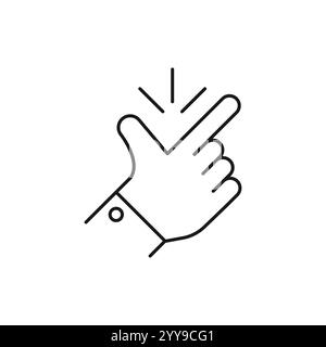 thin line snap finger like easy logo. concept of female or male make flicking fingers and popular gesturing. linear abstract trend simple okey logotyp Stock Vector