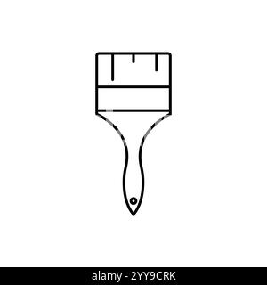 Paint brush line icon, outline vector sign, linear style pictogram isolated on white. Symbol, logo illustration. Editable stroke. Stock Vector