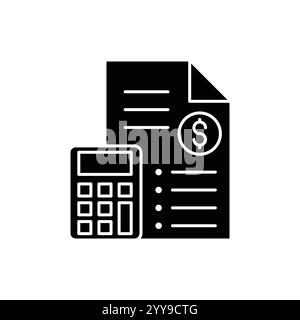 Accounting icon . Accountant, financial, business firm tax, statement, calculator, and balance sheet icons. Vector illustration Stock Vector