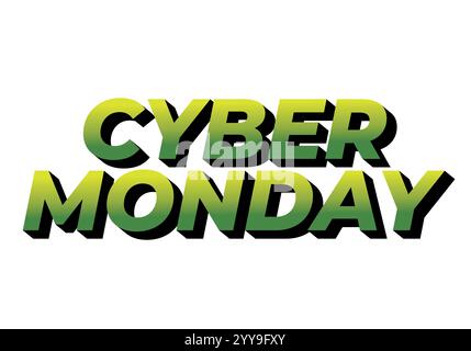 Cyber monday. Text effect design in 3 dimensions look, good for social media ads Stock Vector